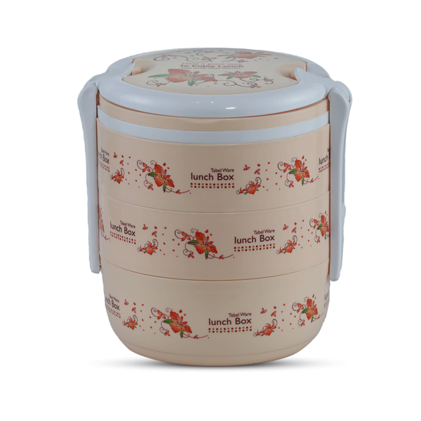 Round 3 Bati Tiffin Box Cream