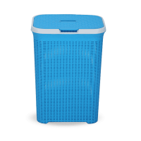 Cane Laundry Basket Medium-Cyan Blue