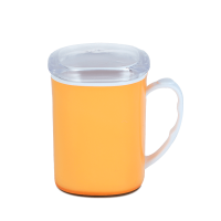 Royal Mug 400 ML With Lid-White & Tr Orange