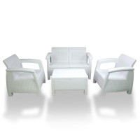 Caino Sofa 4 Pcs Set W/O Foam - White