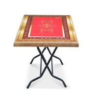 Deco Table 4 Seat S/L Print Rock 2 - Sandal Wood