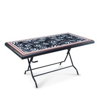 Deco Table 6 Seat S/L Print Snowball - Black