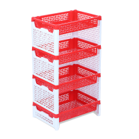 Tulip Fence Rack 4 Step - Two color Red