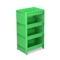 4 Step Cane Fence Rack - Green