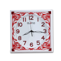 Panama Wall Clock With Digit Square-Red