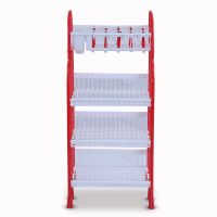 Modern Kitchen Rack 4 Step - Red & White
