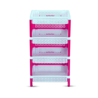 Lotus Fence Rack 4 Step - White & Deep Pink