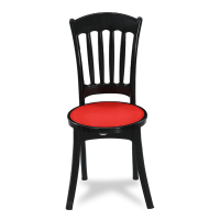 Classic Crown Chair (Solid) - Black & Red