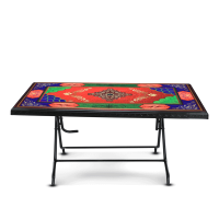 Deco Table 6 Seat S/L Print Rex - Black