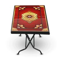 Deco Table 4 Seat S/L Print Maroon - Black
