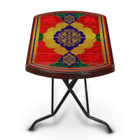 Restaurant Table Semi Oval S/L Print Rex Gold -RW