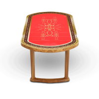 Dining Table 6 Seat Semi Oval P/L Print Rock 2-SW