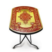 Dining Table 6 Seat Sem Oval S/L Print Crown-Black