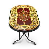 Dining Table 6 Seated Family S/L Print Crest-Black