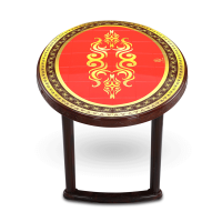 Dining Table 6 Seat Oval P/L Print Rock 1-RW