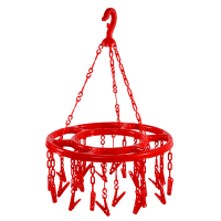 Round Hanger 24 Clips -Red