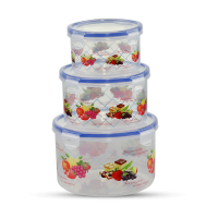 Air Tight Round Container 3 Pcs Set - Trans