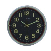 Casino Round Wall Clock With Luminous Digit -Black