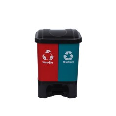 Twin Paddle Bin 20L - Red & Tulip Green